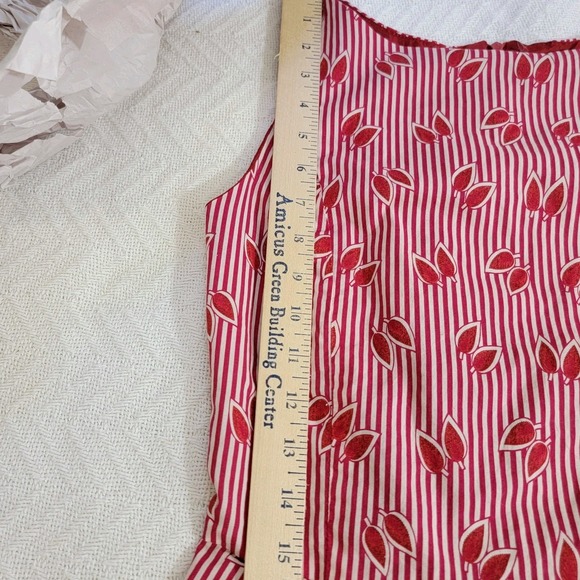 Barneys New York Made In Italy Sleeveless Midi Dress Cotton Lined Red Size 40 4‎ - Picture 10 of 13